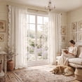 thumbnail image 3 of NICETOWN White Ruffle Curtains for Bedroom Living Room Decor, Shabby Chic Curtains Thick Linen Blend Rod Pocket Farmhouse Window Drapes, 52 x 84 Inch, 2 Panels, 3 of 7