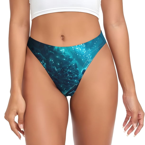 Fotbe Futuristic Jet Ski Adventure Tanga Sin Costuras para Mujer con Estampado – Panties Invisibles, Transpirables y Cómodos para Uso Diario-Large