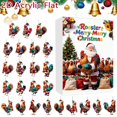 thumbnail image 1 of Rooster Themed Advent Calendar Ornament Set Featuring Santa Hat And Scarf Design For Festive Holiday Countdown Celebration With 24 Unique, 1 of 6