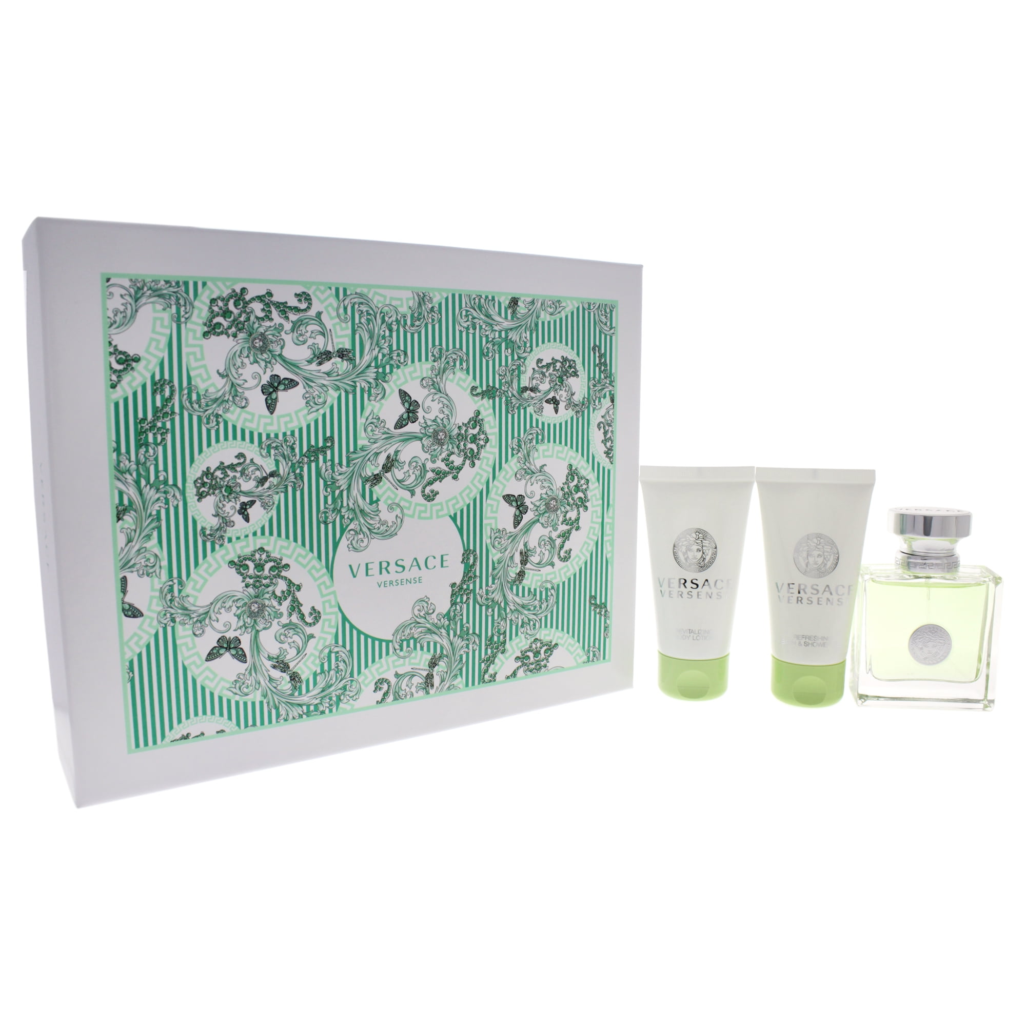 Versace Versense by Versace for Women 3 Pc Gift Set 1.7oz EDT Spray, 1.7oz Refreshing Bath