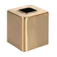 thumbnail image 5 of mDesign Metal Square Modern Tissue Box Cover Holder for Bathroom - Soft Brass, 5 of 5