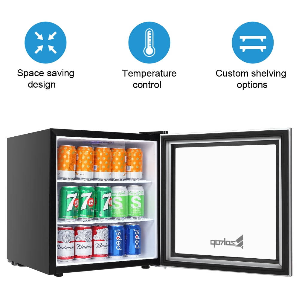 Kepooman 1.6Cu.Ft/46L/60CAN Beverage Refrigerato for Kitchen Bar, Black