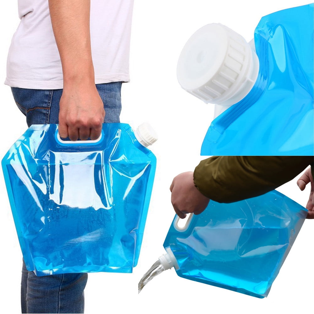 5L Folding Drinking Water Bucket Camping Hiking Container Storage Bag Pouches