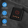 thumbnail image 5 of Therapedic Home Solutions Heated Shawl – Wearable Battery Powered Blanket with 4 Heat Settings, Auto Shut-Off, USB Cord Included, Machine Washable Soft Plush Lining, (50x66 Inches, Dark Grey), 5 of 7