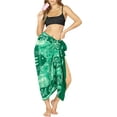 thumbnail image 4 of HAPPY BAY Women's Beachwear Summer Beach Wrap Bikini Wraps Sarong Coverups Skirt Bathing suit Swimsuit Swimwear Swim Cover up for Women One Size Shamrock Fern, Fish, 4 of 5