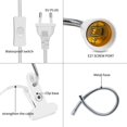 thumbnail image 4 of Base de lámpara de mesa LED E27, 2 uds., portalámparas de cuello de cisne, Base de Clip de lámpara de mesa con interruptor, portalámparas de 360 ​​° para lectura, maquillaje ER, 4 of 5