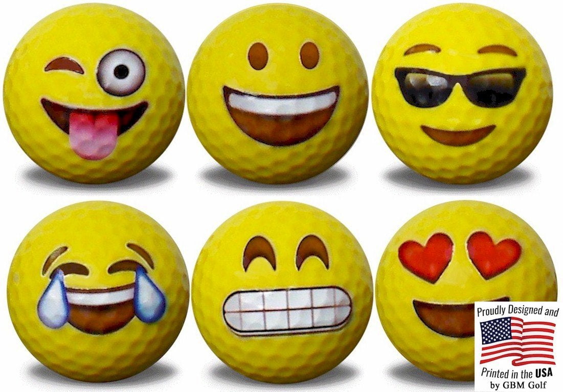 Emoji Golf Balls 6 Designs 6 Pack1 by GBM Golf