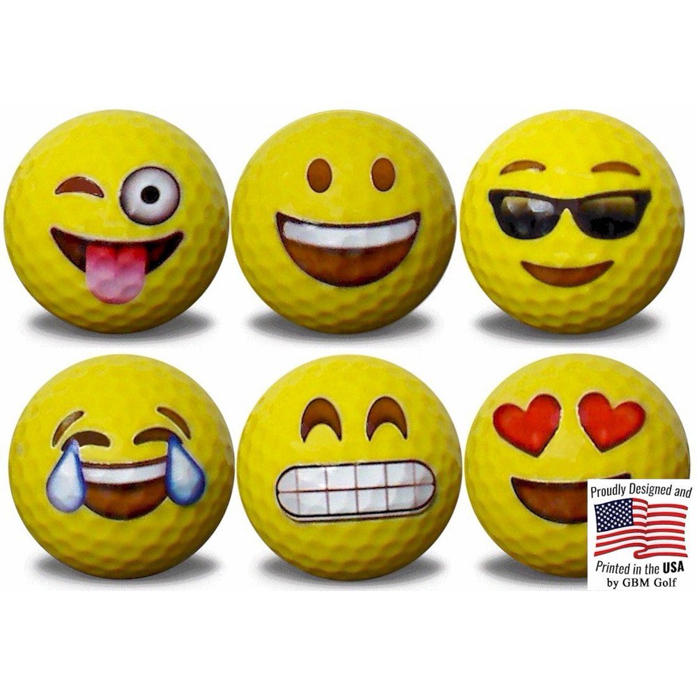 Emoji Golf Balls 6 Designs 6 Pack1 by GBM Golf