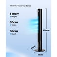 thumbnail image 7 of Tower Fans for Bedroom, 43" Bladeless Oscillating Standing Fan, Touch LED Display, Remote Control, 12H Timer, 3 Speeds 3 Modes, Max 26ft/s Quiet Cooling Floor Fan for Home Office, 7 of 7