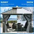thumbnail image 2 of Dextrus 10x10ft Double Roofed Hardtop Gazebo, Outdoor Heavy Duty Galvanized Steel with Nettings and Curtains, Ideal for Patio, Backyard, Deck, Lawns - Gray, 2 of 5
