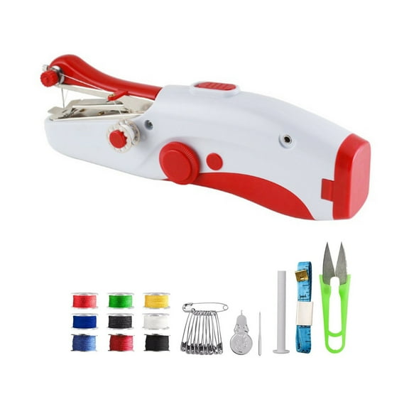TAPDRA Portable Sewing Machine Handheld Cordless Dual Power Design Fabric Mending Fast Repair Includes Bobbins Needles Scissors