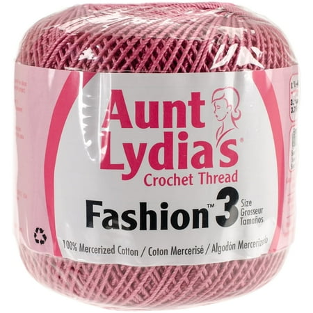 Aunt Lydia's Fashion Crochet Thread Size 3-Warm Rose , Pk 3, Aunt Lydia's