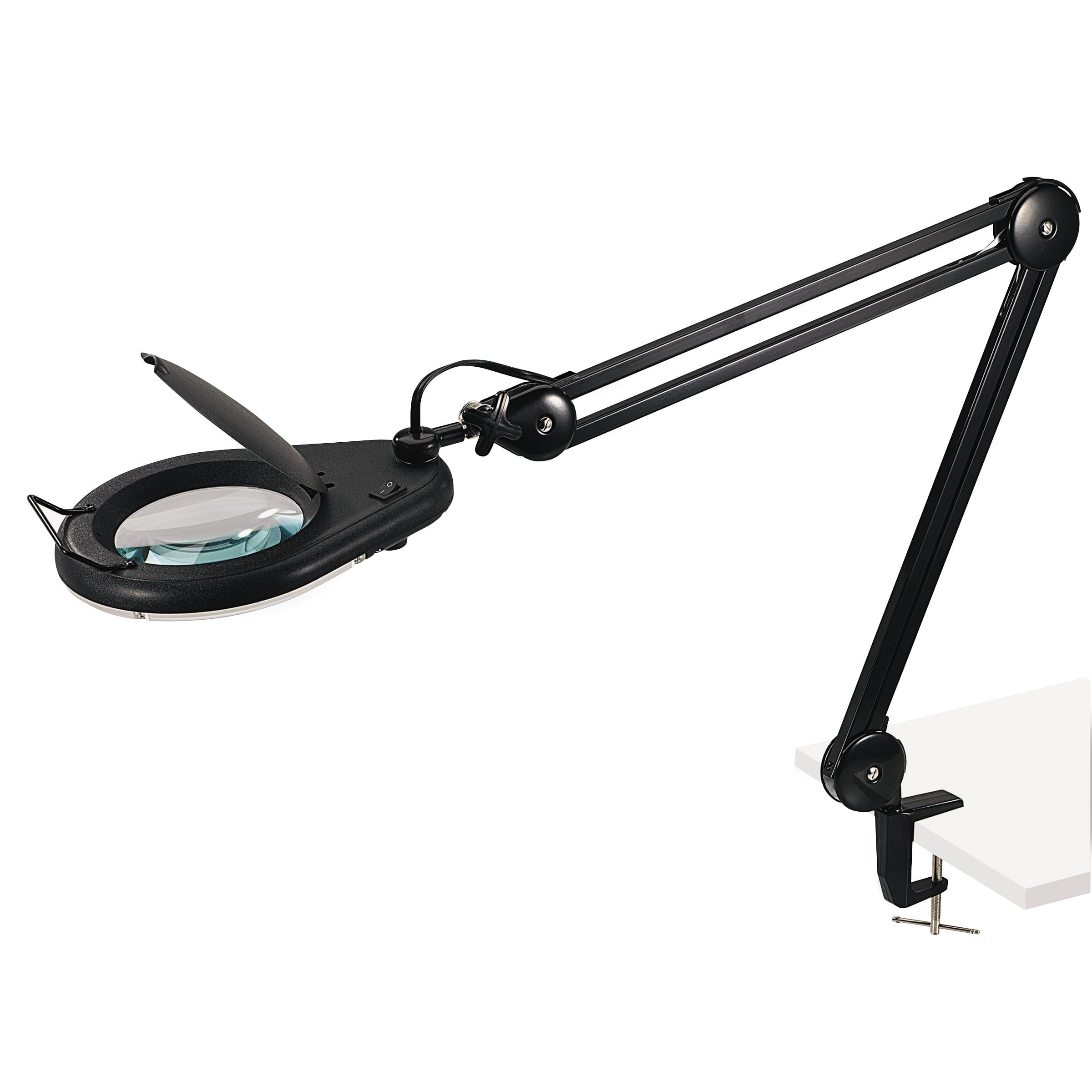Universal Magnifier Clamp On Desk Lamp, 33 1/4", Black
