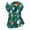Green, variant on Burlesque Womens Rockabilly Christmas Print Bustier Corset Top Black 2XL