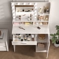 thumbnail image 6 of EVMORE Vanity Desk with Mirror and Lights, Makeup Vanity Table, 3 Color Light Modes & 10 Brightness Adjustable, Dresser Desk Dressing Table Storage Cabinet, 6 of 8