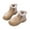 Khaki, variant on Girls' Girls Snow Boots Water Resistant Walking Ankle Boots Fleece Winter Boots Warm Side-Zip Martin Boots for School Runs & Snowy Playdates