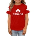 thumbnail image 2 of Girl's T Shirts Tops Graphic T Shirt Short Sleeve Casual Summer Top with Maple Leaf Print for Canada Day Celebration, 2 of 5