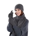 thumbnail image 3 of QASIEATN Women's Cozy Warmer Set Womens Winter Knit Warm Hat Beanie Long Scarf Screen Gloves Set Caps Neck Scarves for Women Fall Fashion Accessories, 3 of 4