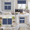 thumbnail image 6 of Navy Blue Striped Kitchen Curtains Sets for Windows 24 Inch Length, Navy Blue White Farmhouse Stripes Rod Pocket Window Treatments Tier Curtains and Valances Set for Bedroom/Bathroom, 6 of 8