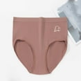 thumbnail image 2 of abtuhar Womens Underwear,Women's Solid Color Plus Size High Waist Abdomen And Buttocks Breathable Seamless Briefs Brown, 2 of 4