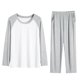 thumbnail image 1 of Conjuntos de pijama de salón para dormir con mangas largas y raglán de algodón para hombre gris XL Unique Bargains Pijama, 1 of 5