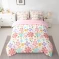 thumbnail image 2 of Homewish Kawaii Cartoon Flower Twin Bedding Sets 7-Piece for Kids, Pink Cherry Blossoms Bedding Comforter Set, Groovy Floral Reversible Sheet Sets, Breathable Home Decor, 2 of 7