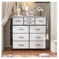 thumbnail image 4 of 10 Drawer Dresser for Bedroom - Chest of Drawers with Side Pockets, PU Storage Organizer for Living Room, Hallway, Closet - Oak Finish, 4 of 7