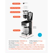 KFFKFF Programmable 12-Cup Drip Coffee Maker with Touch Screen, 4-Hour Keep Warm Function, Adjustable Brew Strength, and 24-Hour Timer for Home Use