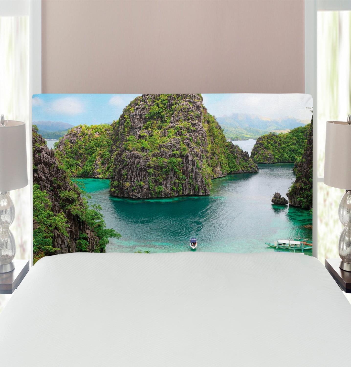 Island Headboard, Landscape of Majestic Cliff in Philippines Wild Hot
