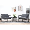 thumbnail image 3 of Silla de acento de terciopelo moderno elegante, silla reclinable contemporánea de marco de metal con cojín de asiento profundo para la oficina en el hogar, 3 of 5