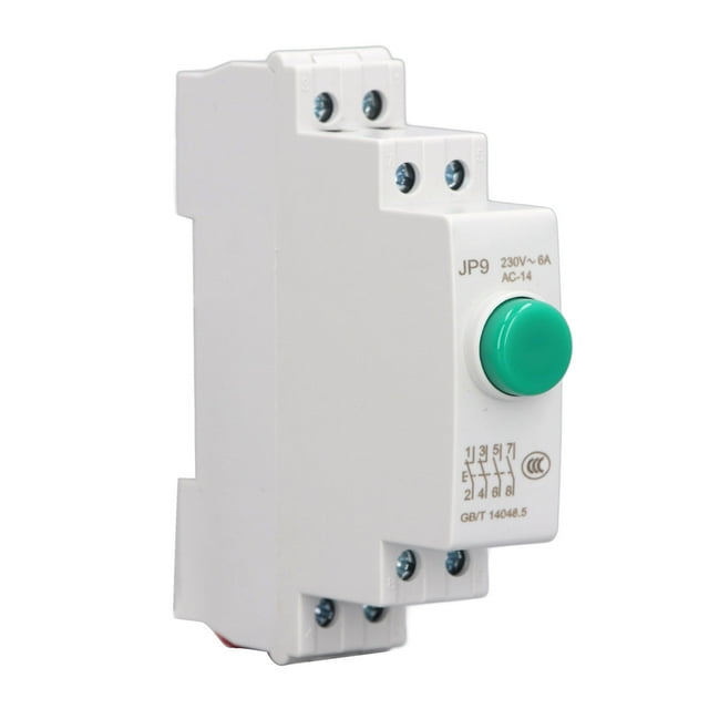 Interruptor de Botón Push Din Rail, Botón Push Din Rail de Ahorro de Espacio Fácil de Instalar AC230V Para Arrancador Magnético