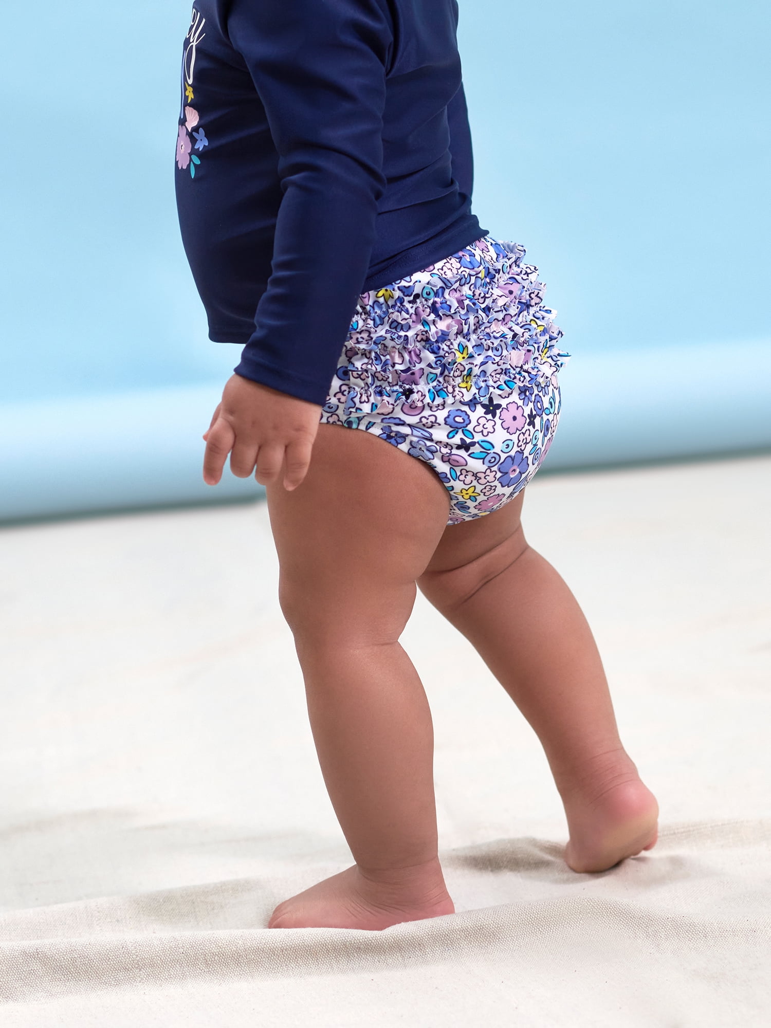 Gerber Baby & Toddler Girl Rashguard & Swim Bottoms Set with UPF 50+, 2-Piece, (0/3M - 5T)