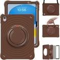 thumbnail image 2 of Dteck Case for iPad 11-inch (A16) 2025 /iPad 10th Generation 10.9 inch 2022,Heavy Duty Silicone + PC Case Shockproof Handle Grip Kickstand Cover with Shouldler Strap for iPad 10th/11th Gen,Chocolate, 2 of 9