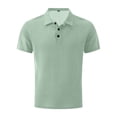 thumbnail image 2 of Rotm Dry Fit Polo Shirts for Men Men's Ice Silk Short Sleeve T-Shirt Lapel High-end Polo Shirt Light Green,L, 2 of 5