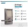 thumbnail image 4 of Schlage FE789WBVCEN619LAT Encode Smart Wi-Fi Entry Door Lock, Century Lever, Satin Nickel - Quantity 1, 4 of 8