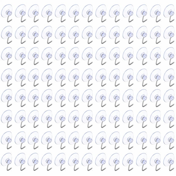 Lsupdaol 100 Pcs Mini Suction Cup Hooks for Glass Window 0.87 InchWindow Suction Cups with Hook Removable Clear Plastic String Lights Hold for Holiday