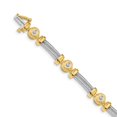 thumbnail image 1 of Real 14kt Two-tone 3.9mm Diamond Fancy Bracelet Mounting; 7 inch; for Adults and Teens; for Women and Men, 1 of 3