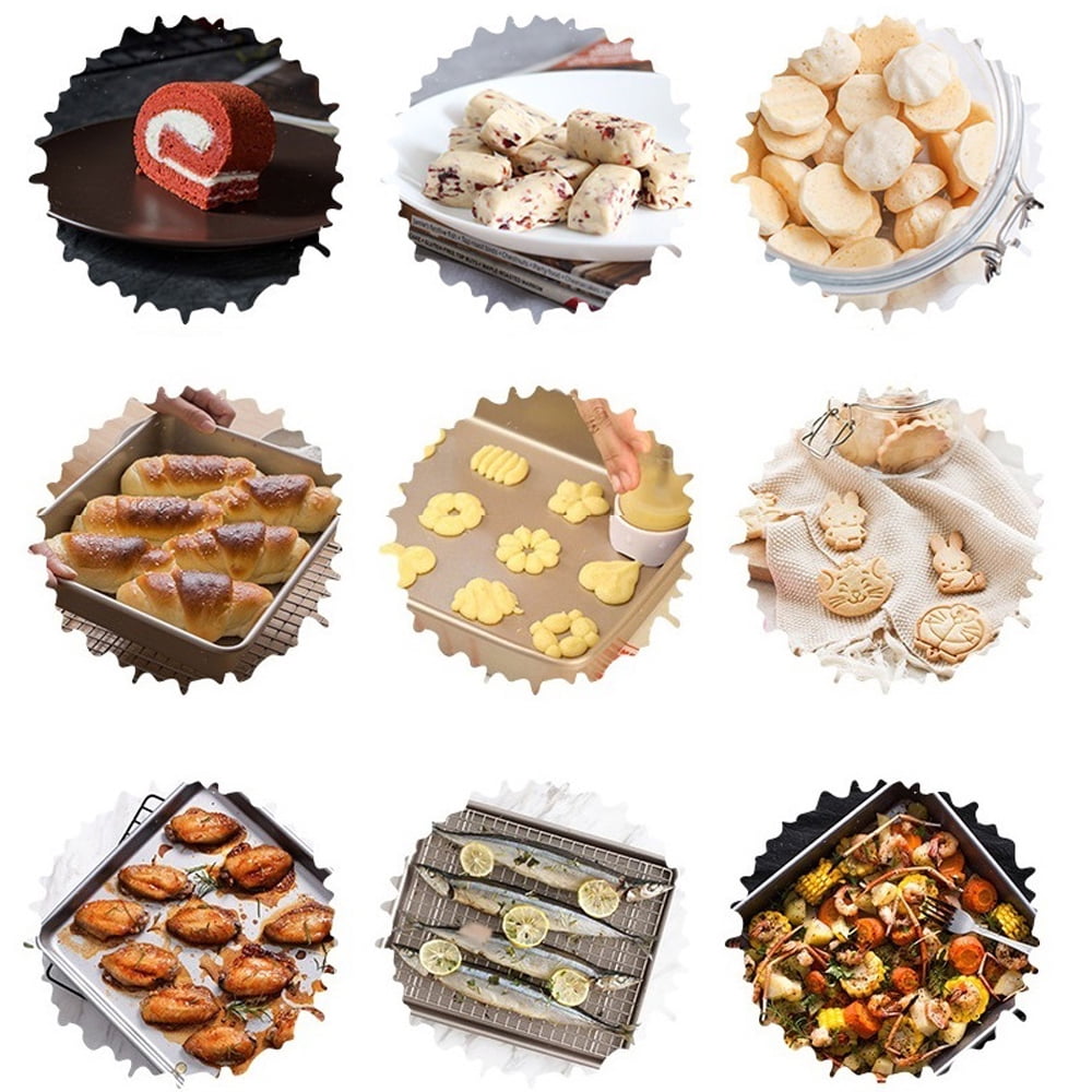 3-Piece Non-Stick Bakeware Set with Cookie Sheets and Cake Pan