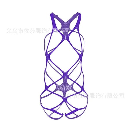 Generic Sexy Cutout Romper Mesh Stockings Jacquard Mesh Bodysuit Sexy Lingerie W258
