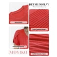 thumbnail image 4 of MOYIKO Women Short Sleeve Tshirt Casual Loose Trendy Summer Tops Petal Sleeve Pleated Blouses Red Tee Clothes Size 2XL, 4 of 7