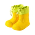 thumbnail image 2 of Otqutp Toddler Boys Girls Rain Boots Kids Color Block Waterproof Rubber Mid Calf Booties Adjustable Drawstring Cuff Non Slip Rain Shoes, 2 of 5