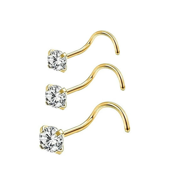 DESIGNICE 3 Pcs Nose Piercings,Lightweight Design Nose Studs,Comfortable Nose Piercing Jewelry,Style 1