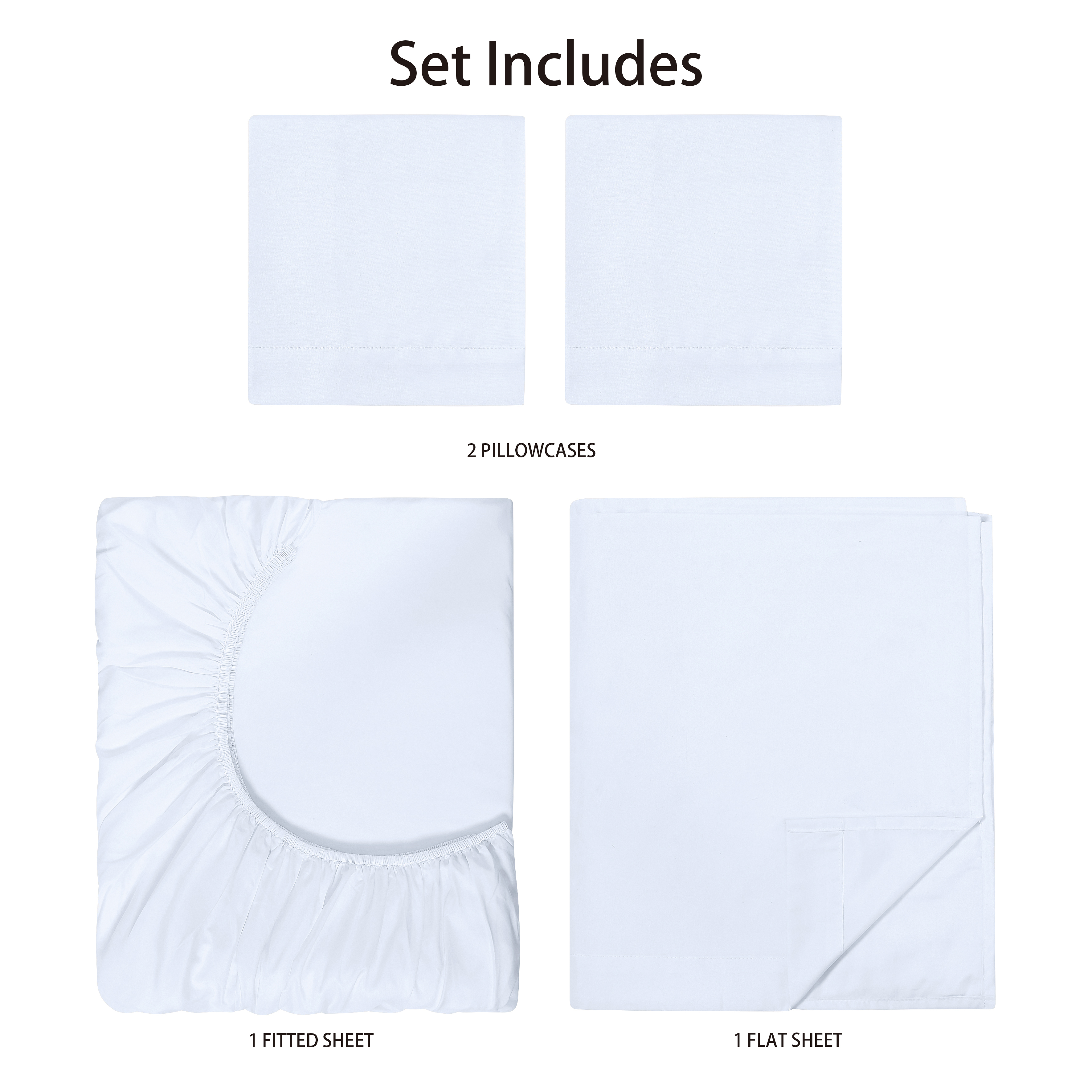 Mainstays Basic Microfiber 4-Piece Queen Sheet Set, Arctic White photo 6
