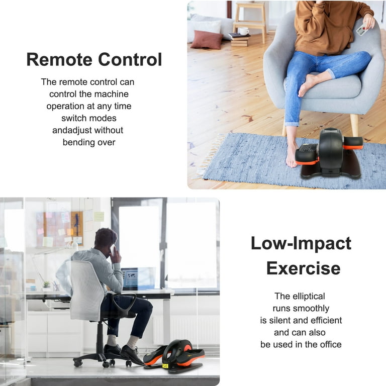 Under Desk Elliptical Machine Electric Ellipse Leg Exerciser While Sitting for Seniors Adults Leg Exerciser While Sitting Home Use Seated Ellipse