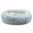 thumbnail image 2 of Soft Plush Dog Bed, Dog Cat Luxury Faux Fur Donut Cushion, Warm Cozy Joint Anxiety Relief Sleeper 60 cm(Grey), 2 of 6