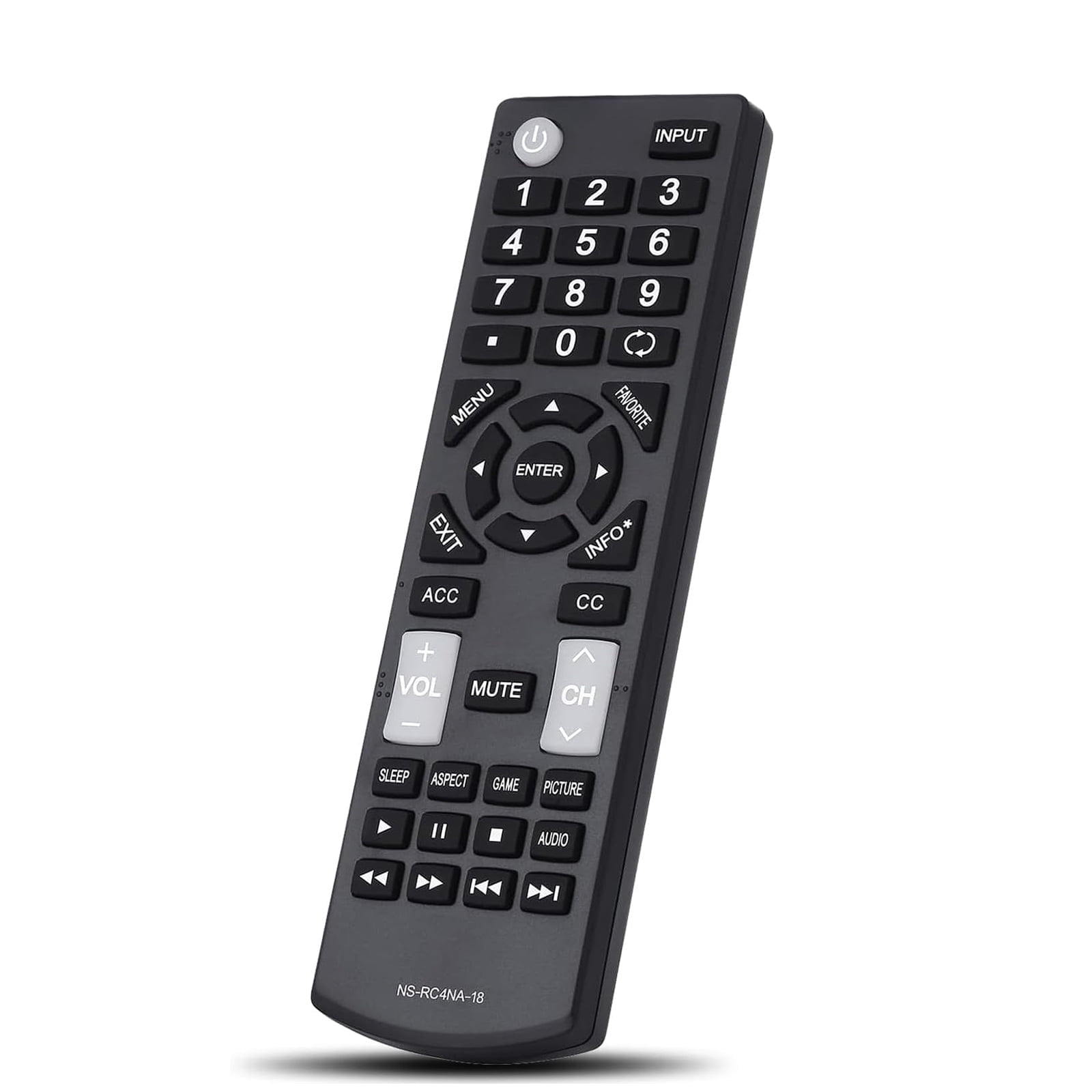 NS-RC4NA-18 Replacement Remote Control Compatible with All Insignia Smart TVs, No Programming Required