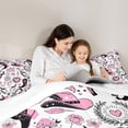thumbnail image 5 of jejeloiu Pink Western Cowboy Boots Queen Comforter Set Kids,Girly Boho Farm Pattern Bedding Comforter Set,3 Pieces, 5 of 8