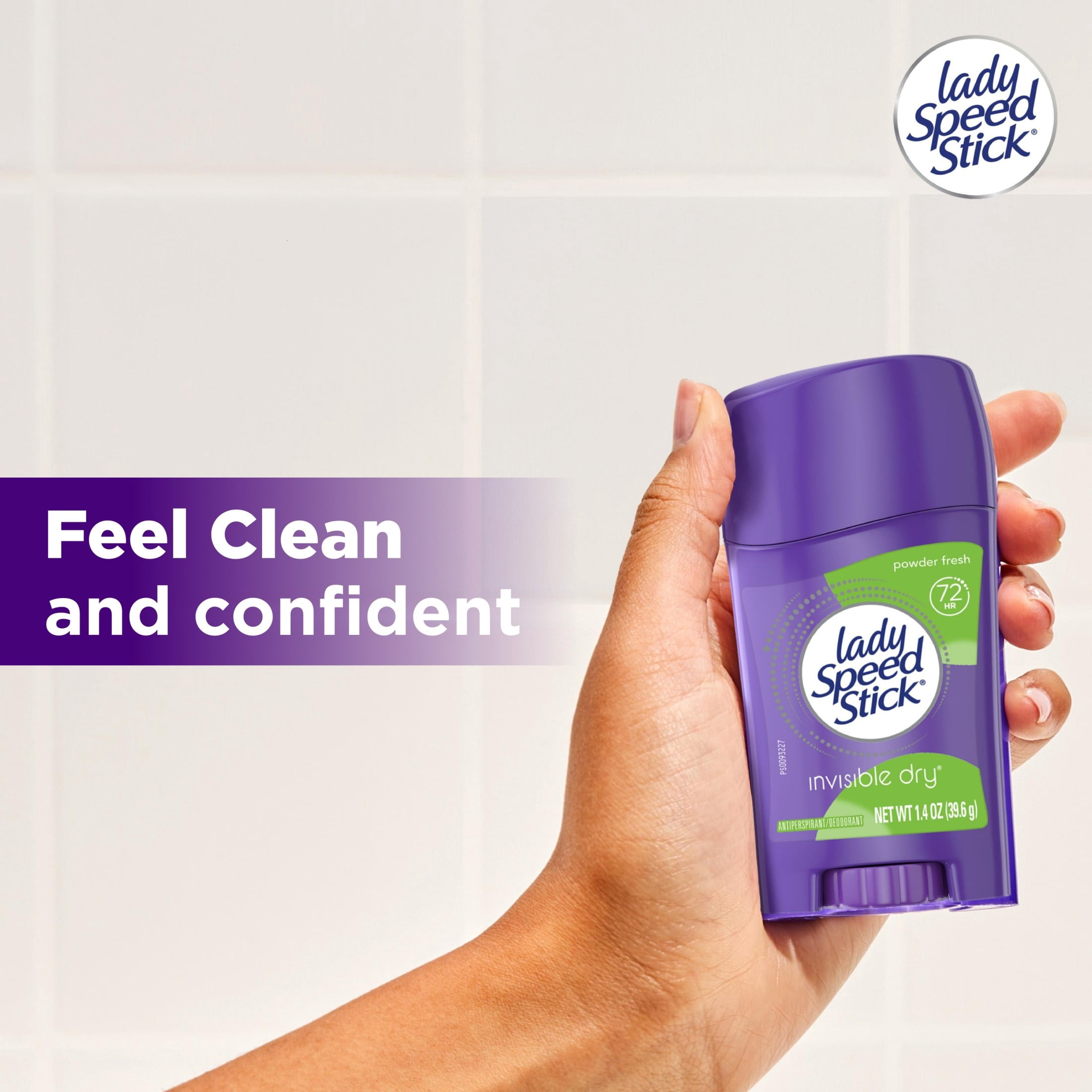 Lady Speed Stick Antiperspirant Deodorant for Women, Powder Fresh Scent, 1.4 oz Stick