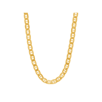 Welry Men's Italian-Made 7.2mm Beveled Mariner Link Chain Necklace in 10kt Yellow Gold, 22"