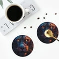 thumbnail image 3 of Bingfone Vintage Forest Cool Lion Leather Drinks Coasters with Set of 6,Suitable for Home Kitchen,Coffee Cup Coasters Home Gift, 3 of 7